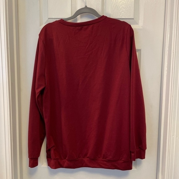 DOG MAMA Burgundy light weight Sweatshirt size L - Picture 5 of 8